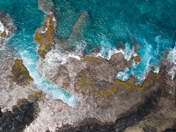 United states hawaii honalo ocean rocks