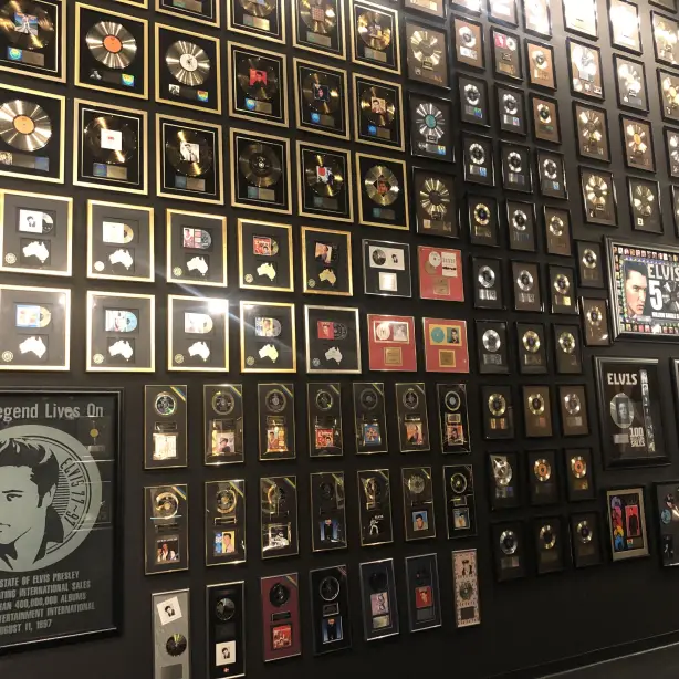 US Tennessee Memphis Graceland recordswall