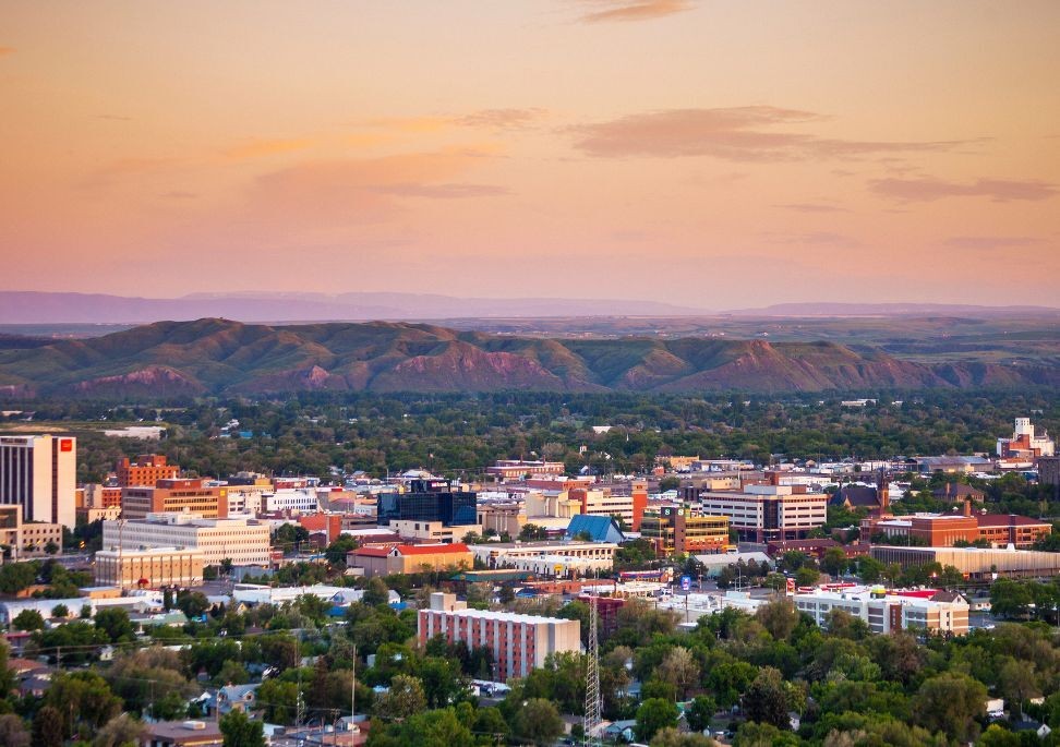 USA Montana Billings sunset