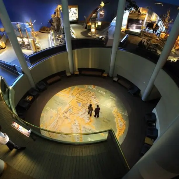 Bovenaanzicht van het museum in Yellowstone National Park