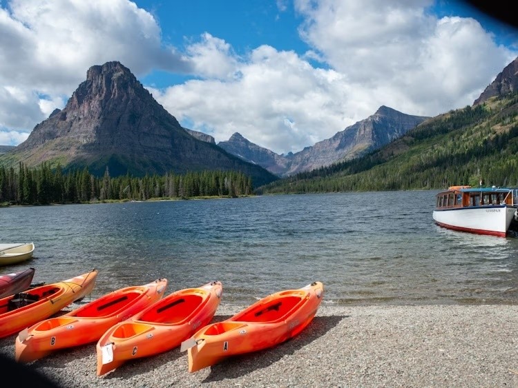 Usa montana glacier national park lake kayaking copy