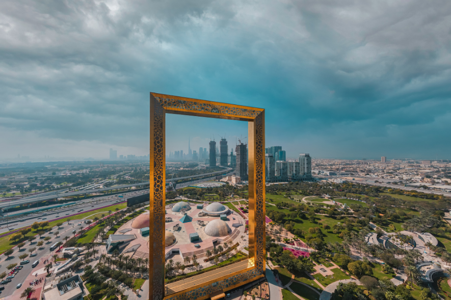 Een groot skelet in Dubai