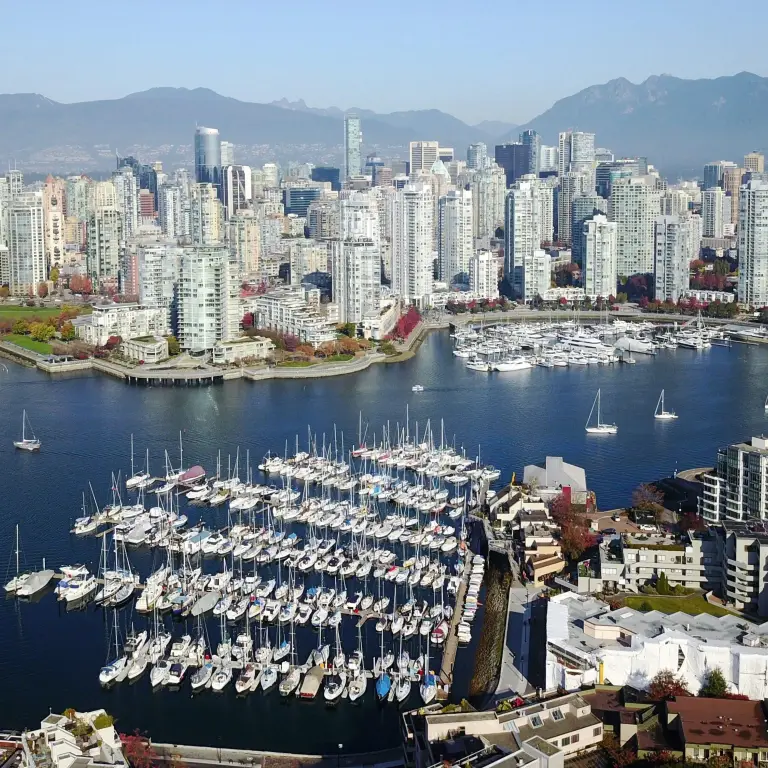Een uitzicht van bovenaf op Vancouver, Canada