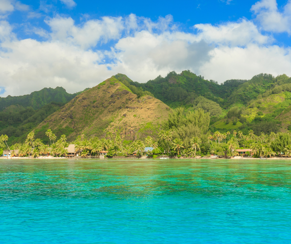 Pacifische eilanden kustlijn van tahiti