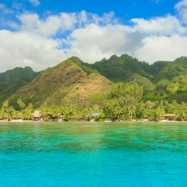 Pacifische eilanden kustlijn van tahiti