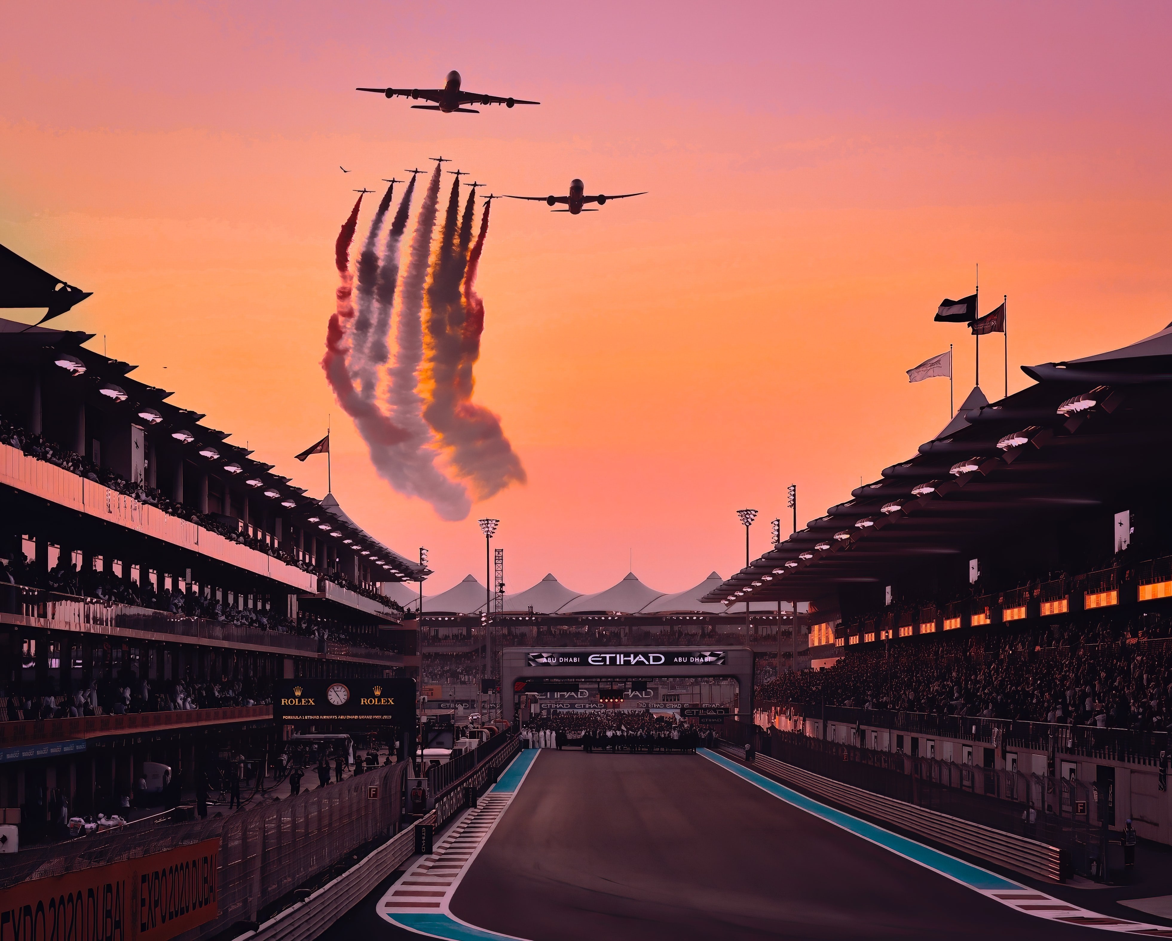 Formule1-racecircuit in Abu Dhabi