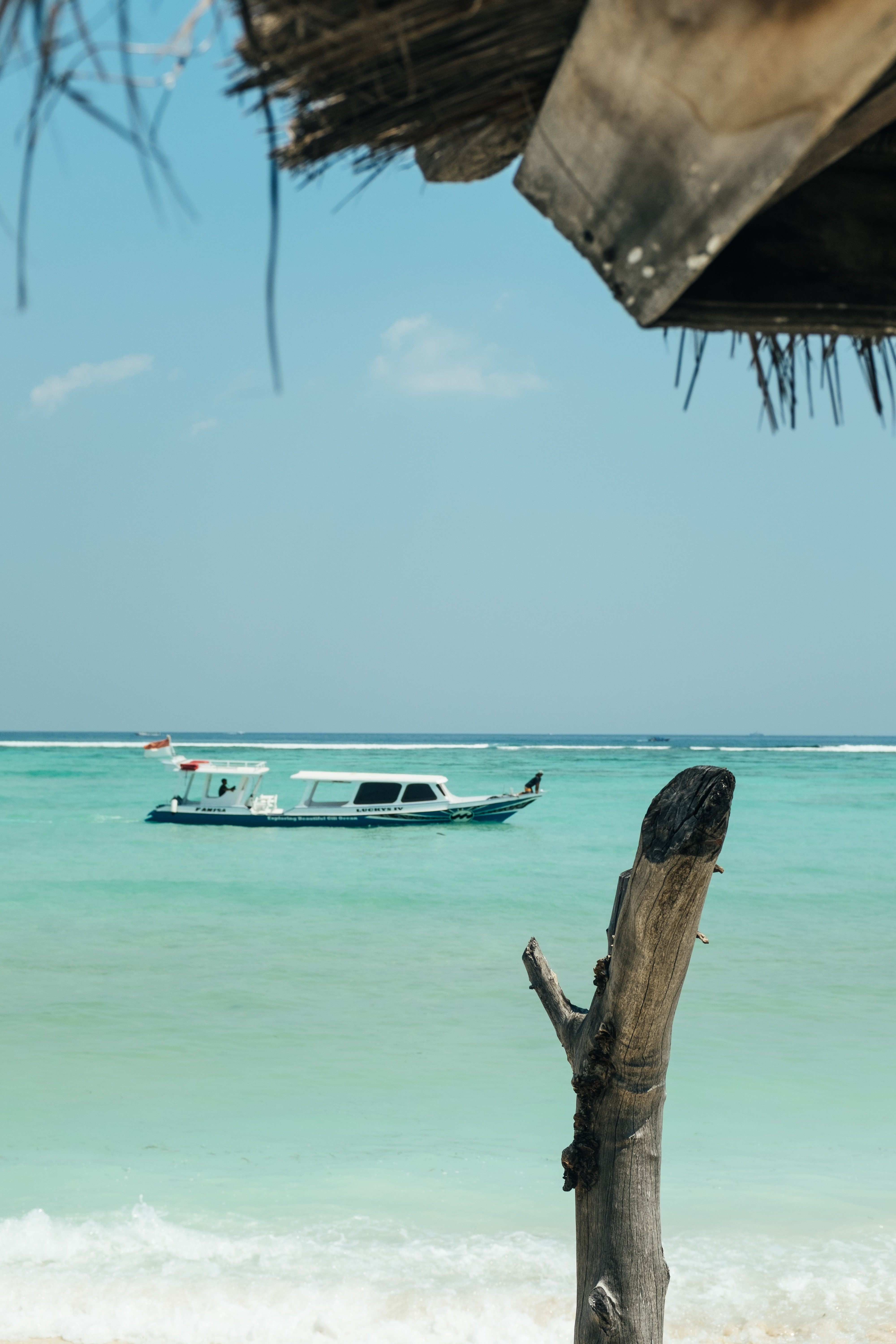 Small boat on water in Bali