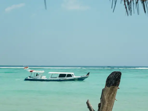 Small boat on water in Bali
