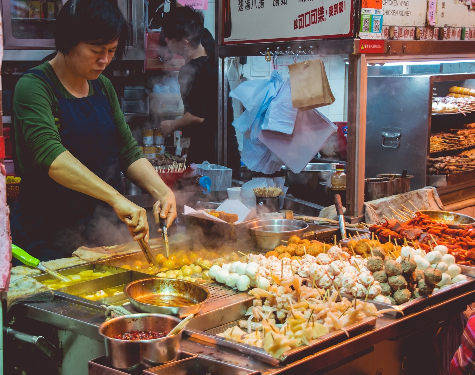 A street food stall in Hong Kong