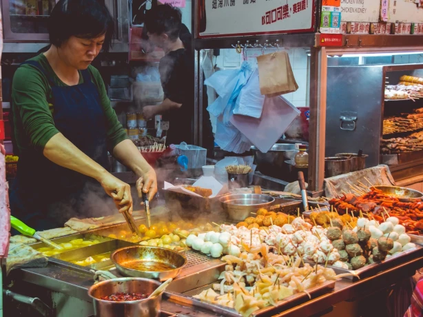 A street food stall in Hong Kong