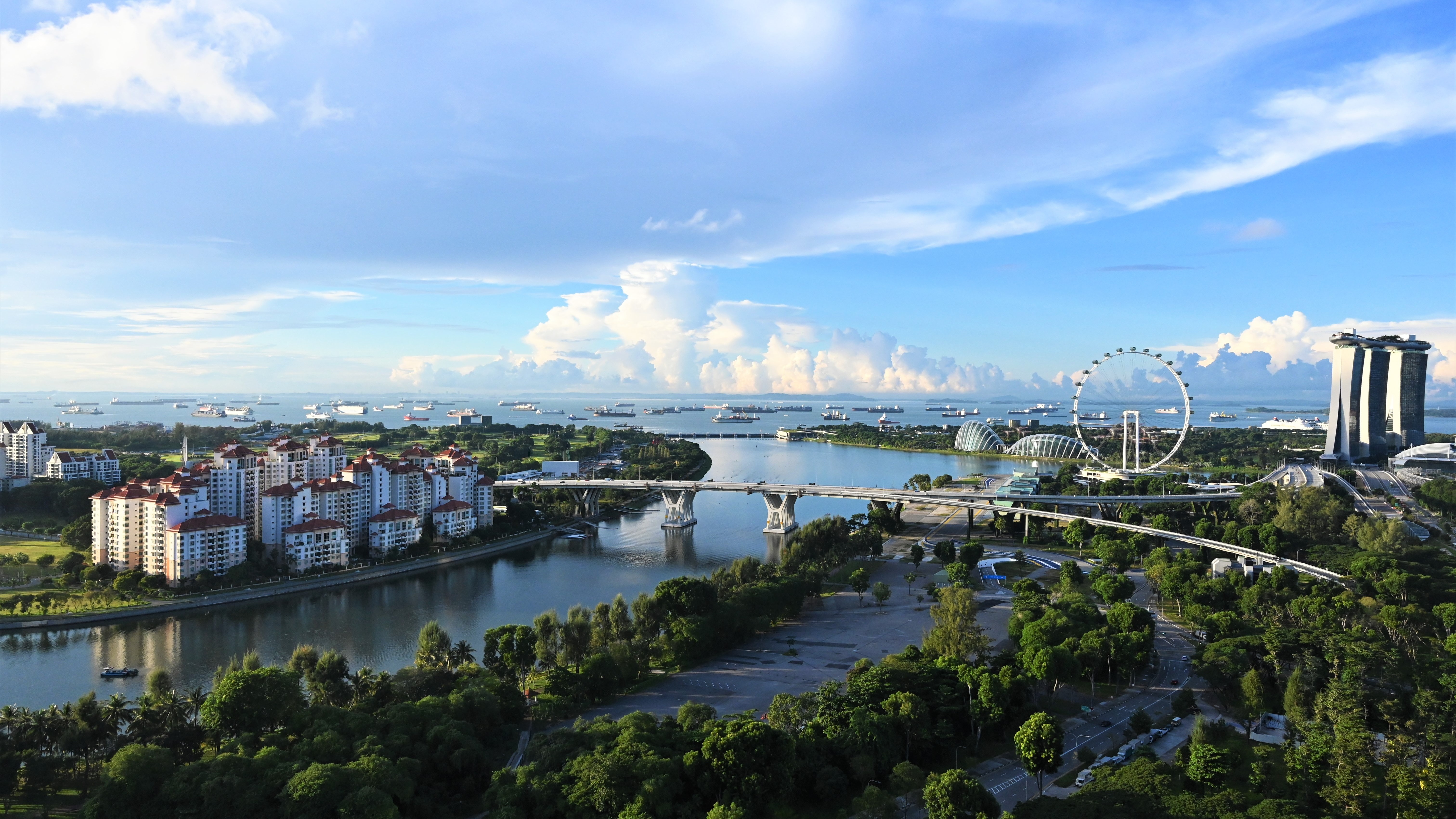 View of city and ocean in Singapore