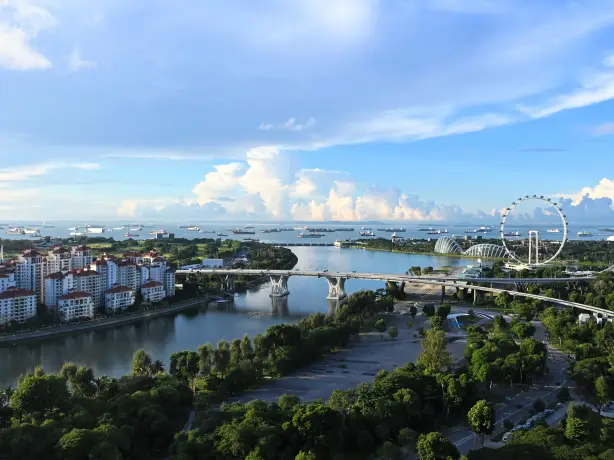 View of city and ocean in Singapore