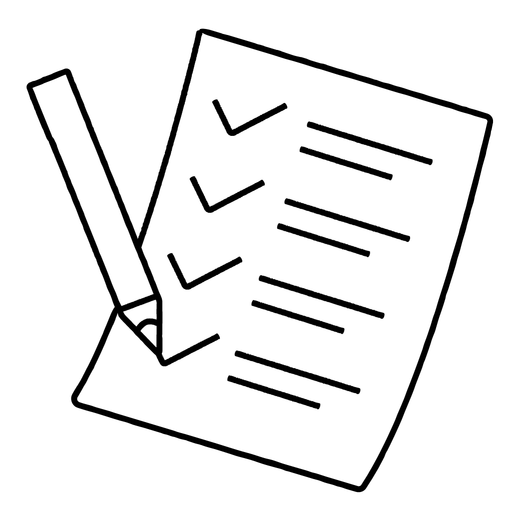 An illustration of a pencil ticking off a check-list