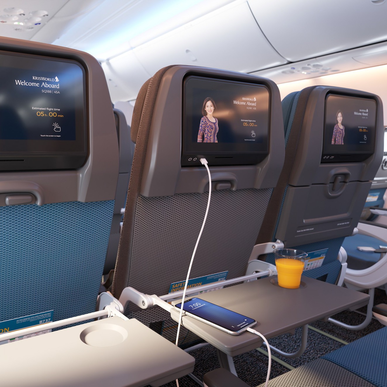 Singapore Airlines Unterhaltung in der Economy Class