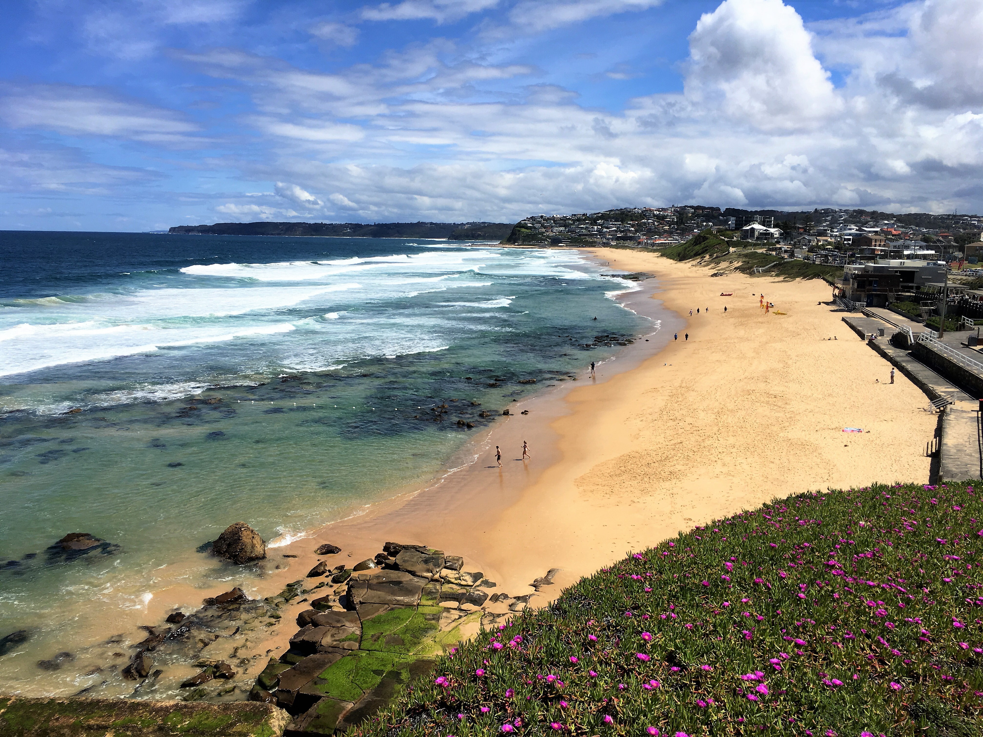 AU NSW Newcastle Merewether view over beach