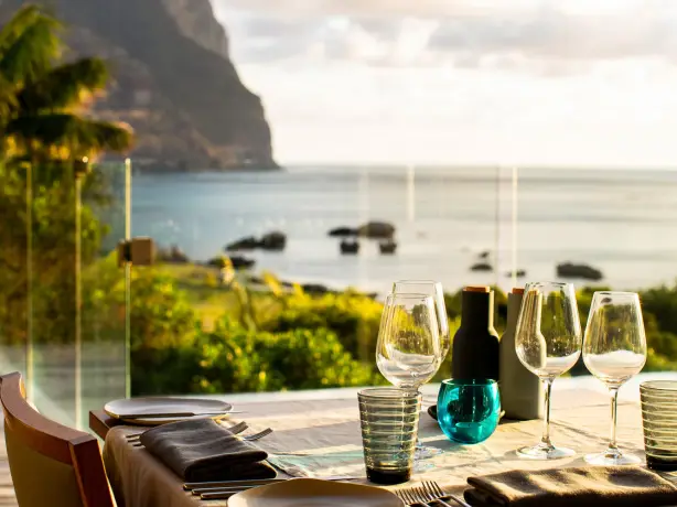 Aus nsw Sunset at Capella Dining Capella Lodge Lord Howe Island