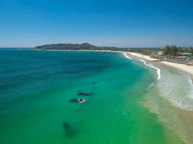 Aus nsw byron bay beach view