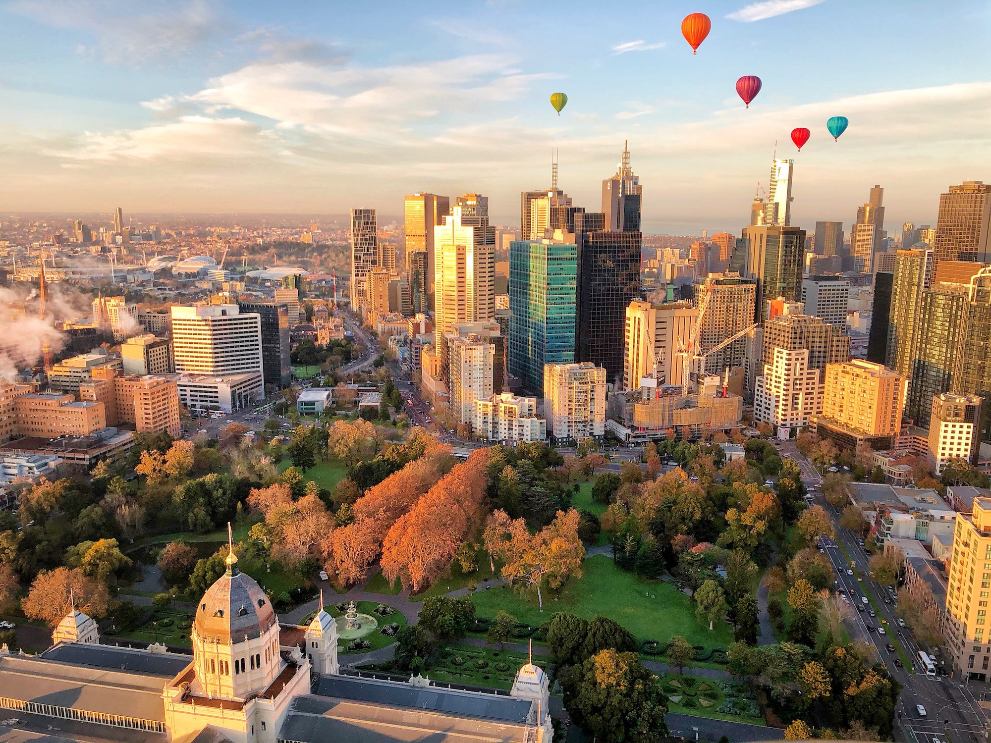Hot Air Ballooning über Melbourne mit Global Ballooning