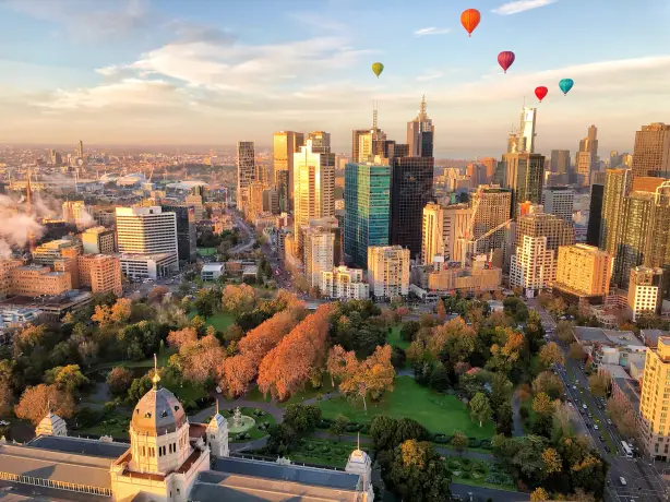 Hot Air Ballooning über Melbourne mit Global Ballooning