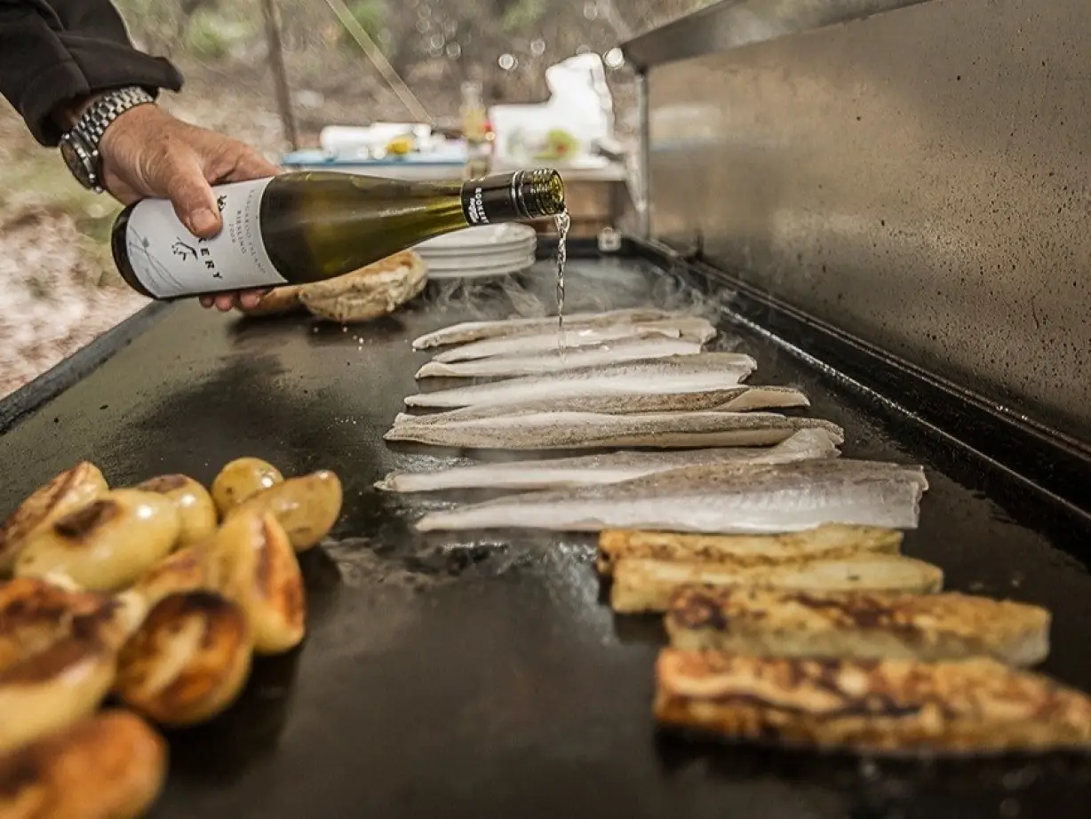 aus kangaroo island seafood BBQ lunch cuisine