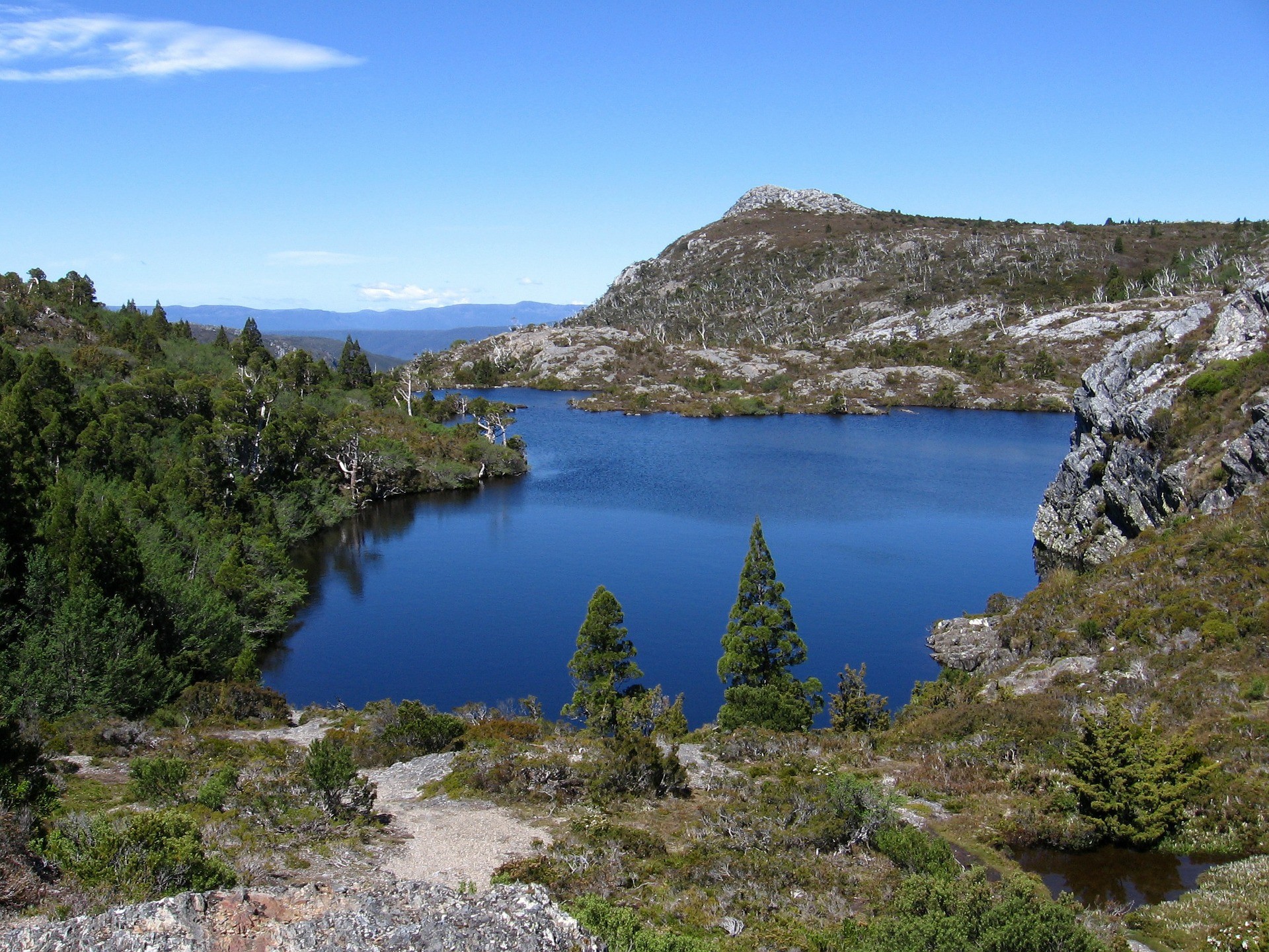 Tasmanien cradle mountain lake st claire national park see berge