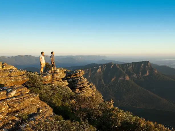Two people looking out over Grampians National Park