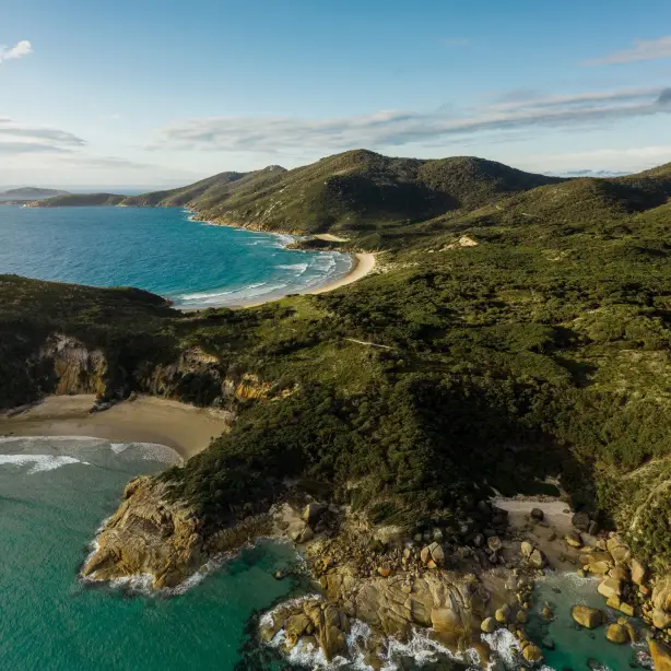 Baaien, stranden en zee in Wilsons Promontory National Park, Australië