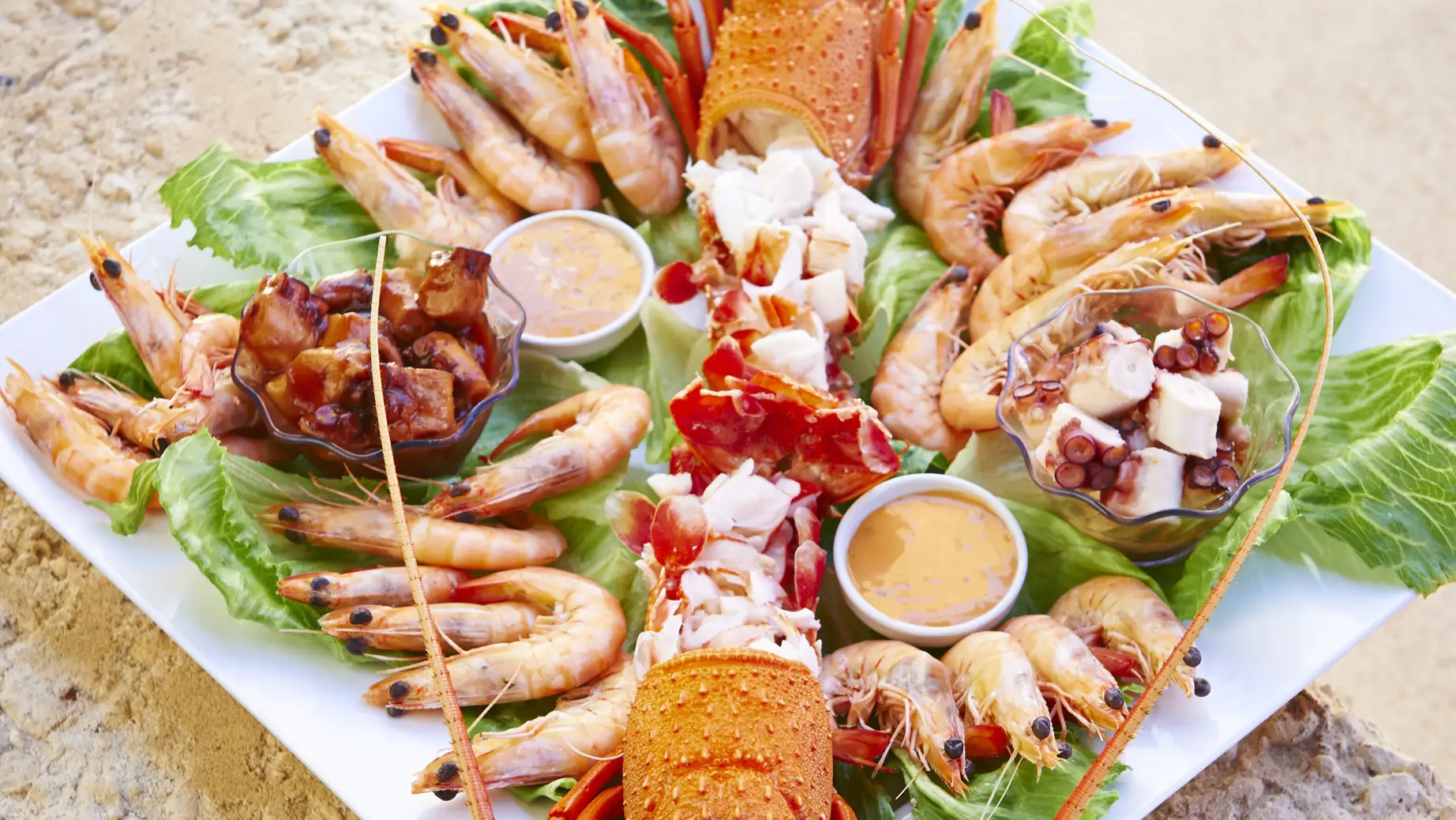 Aus wa Platter of fresh seafood at Lobster Shack cuisine food