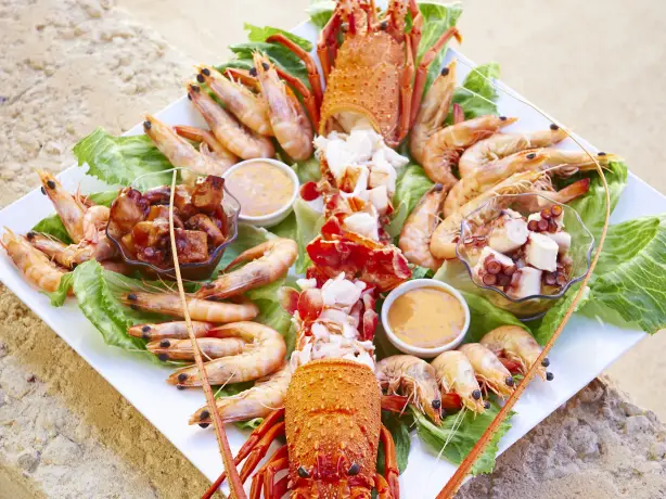 Aus wa Platter of fresh seafood at Lobster Shack cuisine food