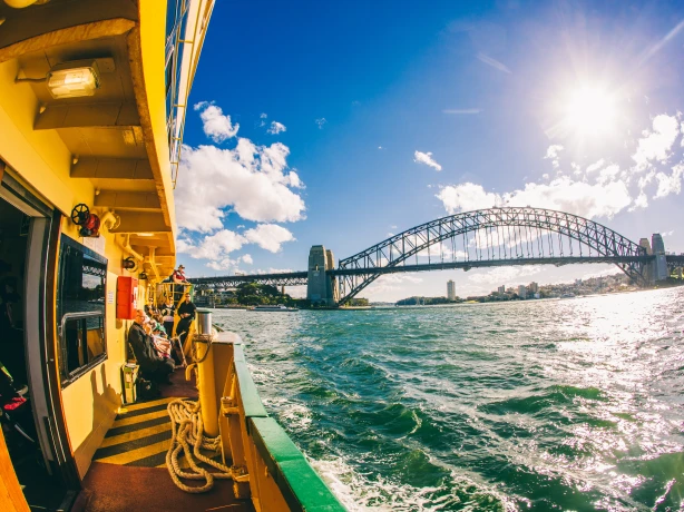 Aus nsw sydney ferry to manly harbour bridge