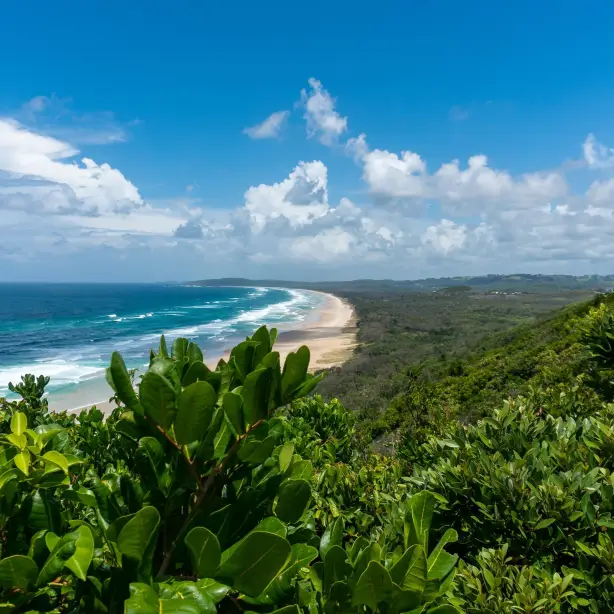 Küstenbild von Byron Bay Beach in Australien