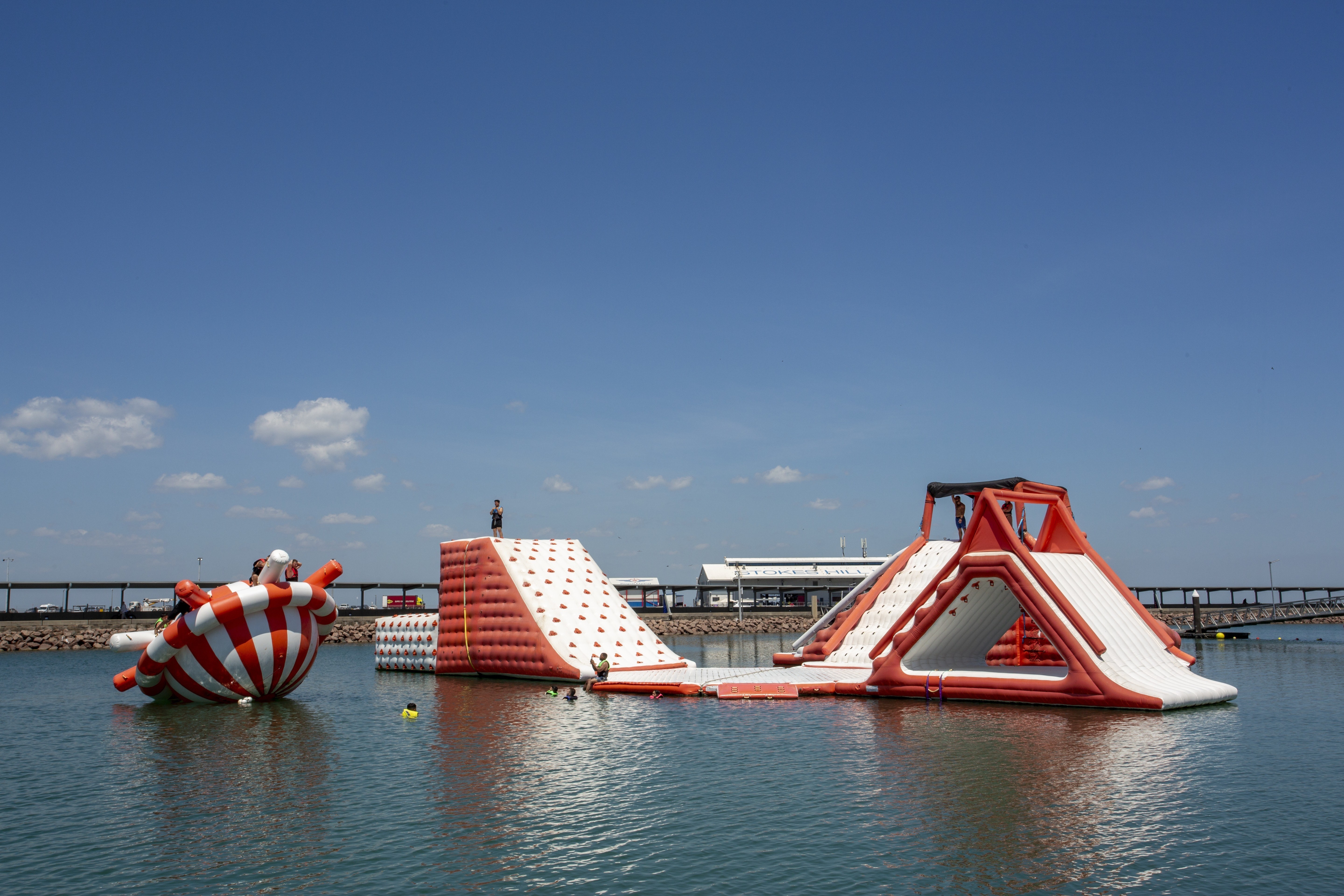 Big Buoy Water Park at Darwin Waterfront Darwin NT credit Tourism Australia