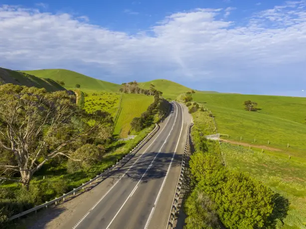 Paddocks above Sellicks beach Mc Laren Vale SA credit Tourism Australia