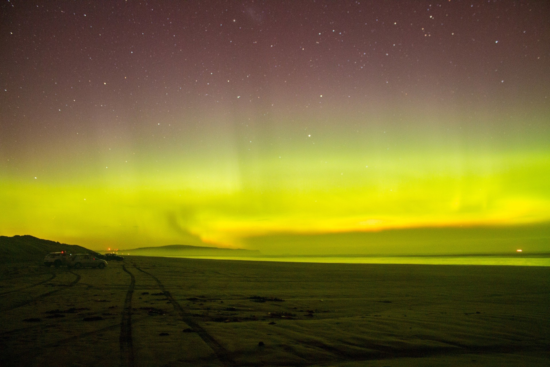 neuseeland südinsel southland invercargill Oreti Beach Aurora australis Südpolarlichter