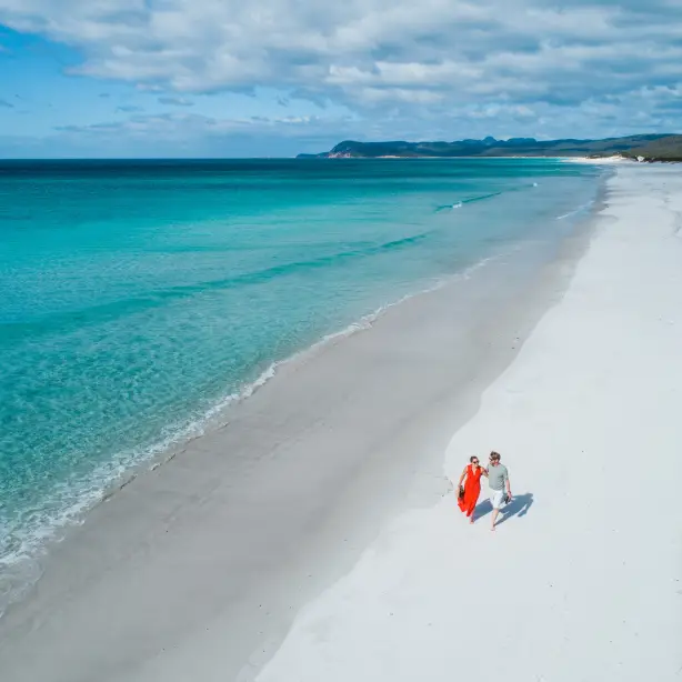 Australien tasmanien Freycinet National Park Halbinsel weißer sandstrand