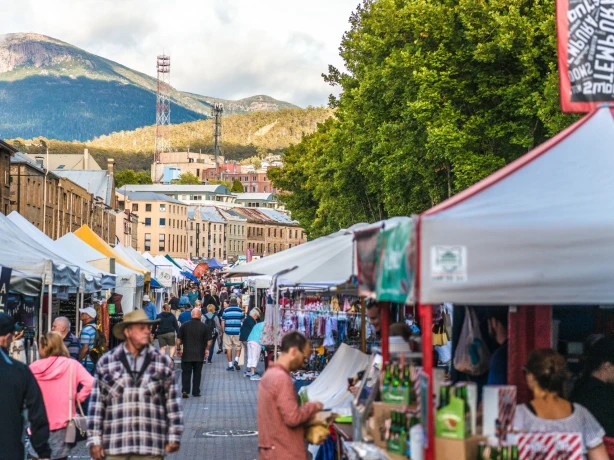 Salamanca Markets in Hobart, Tasmania, Australia