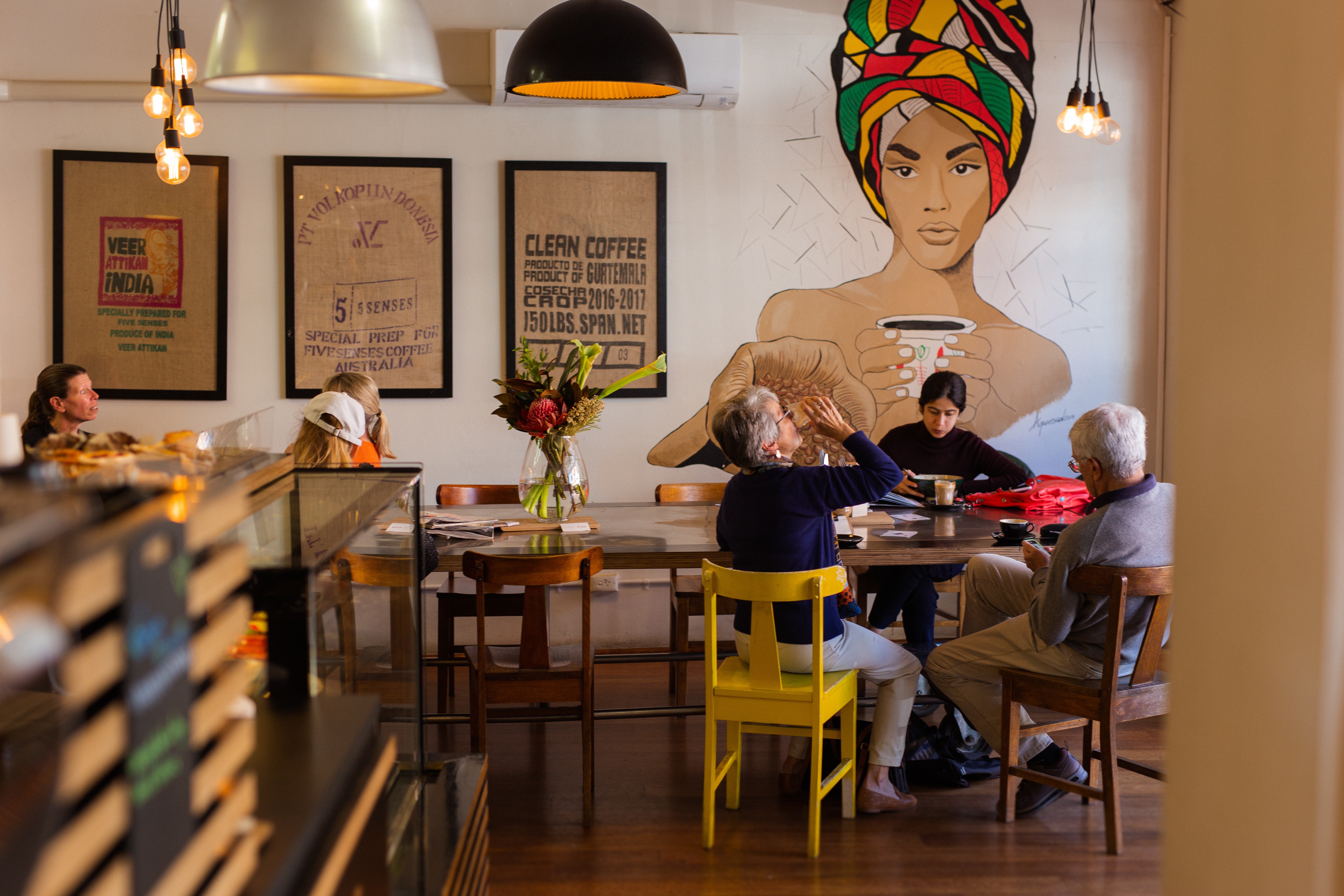 Inside a local cafe in Tasmania, Australia