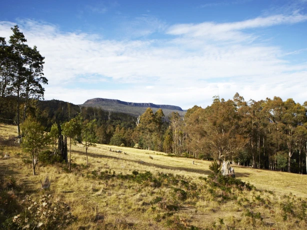 Australien Tasmanien Highland Lakes Road Ausblick