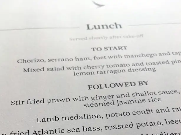 Vliegtuig lunch