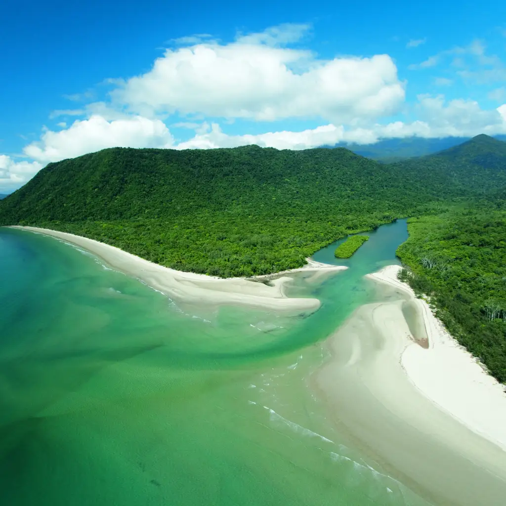 Eine Luftaufnahme des Daintree-Nationalparks, Queensland
