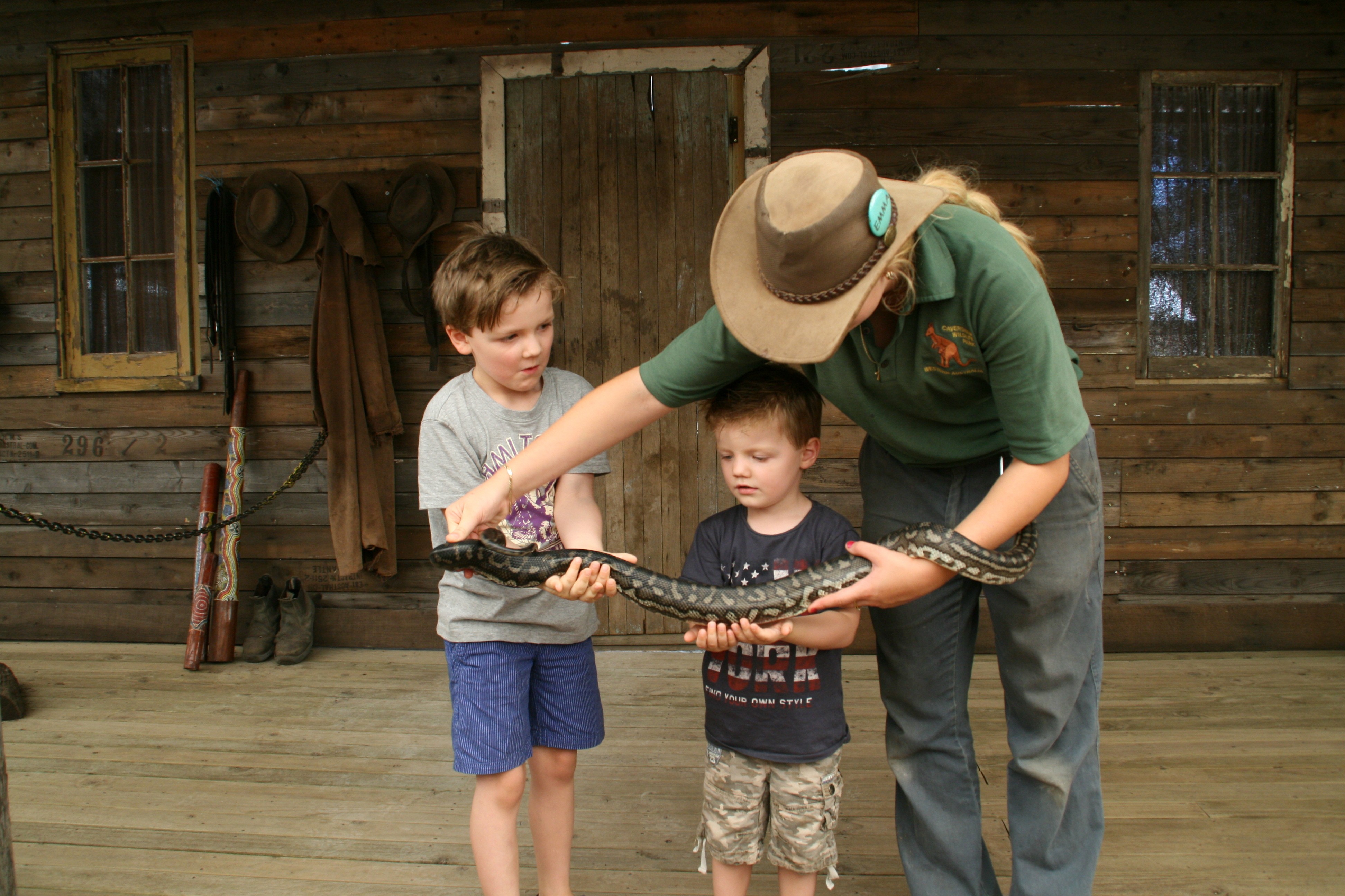 AUS WA kids holding a snake