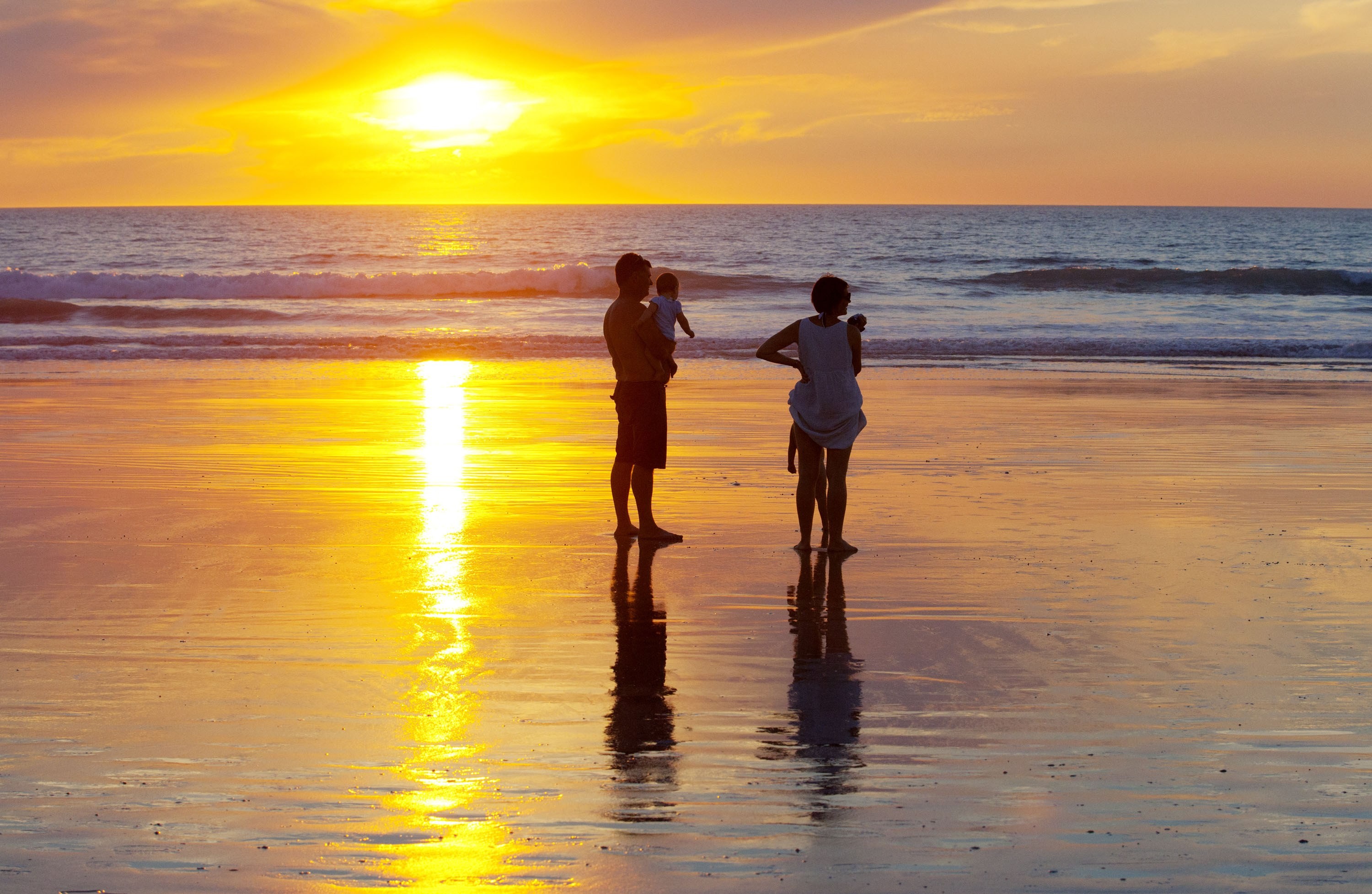 aus family beach sunset
