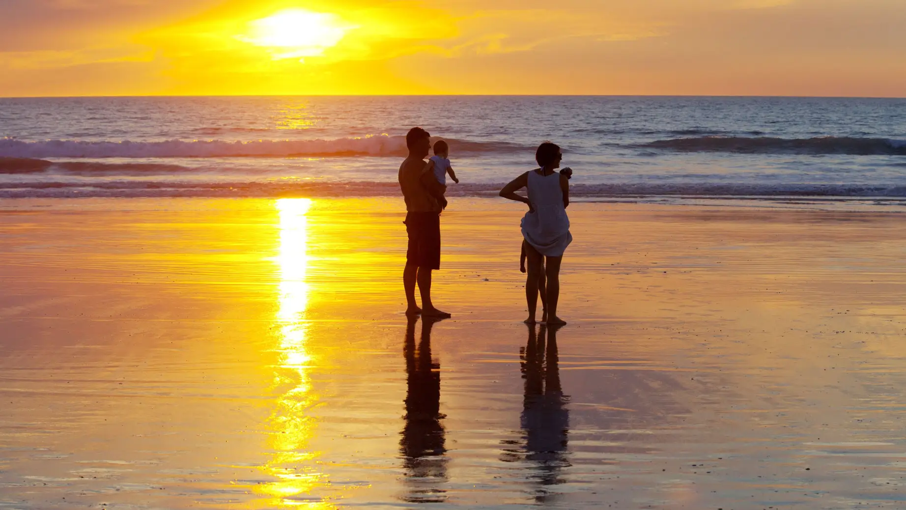 aus family beach sunset