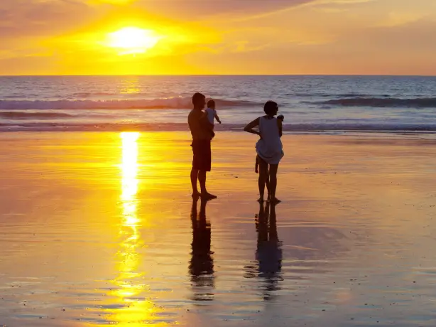 aus family beach sunset