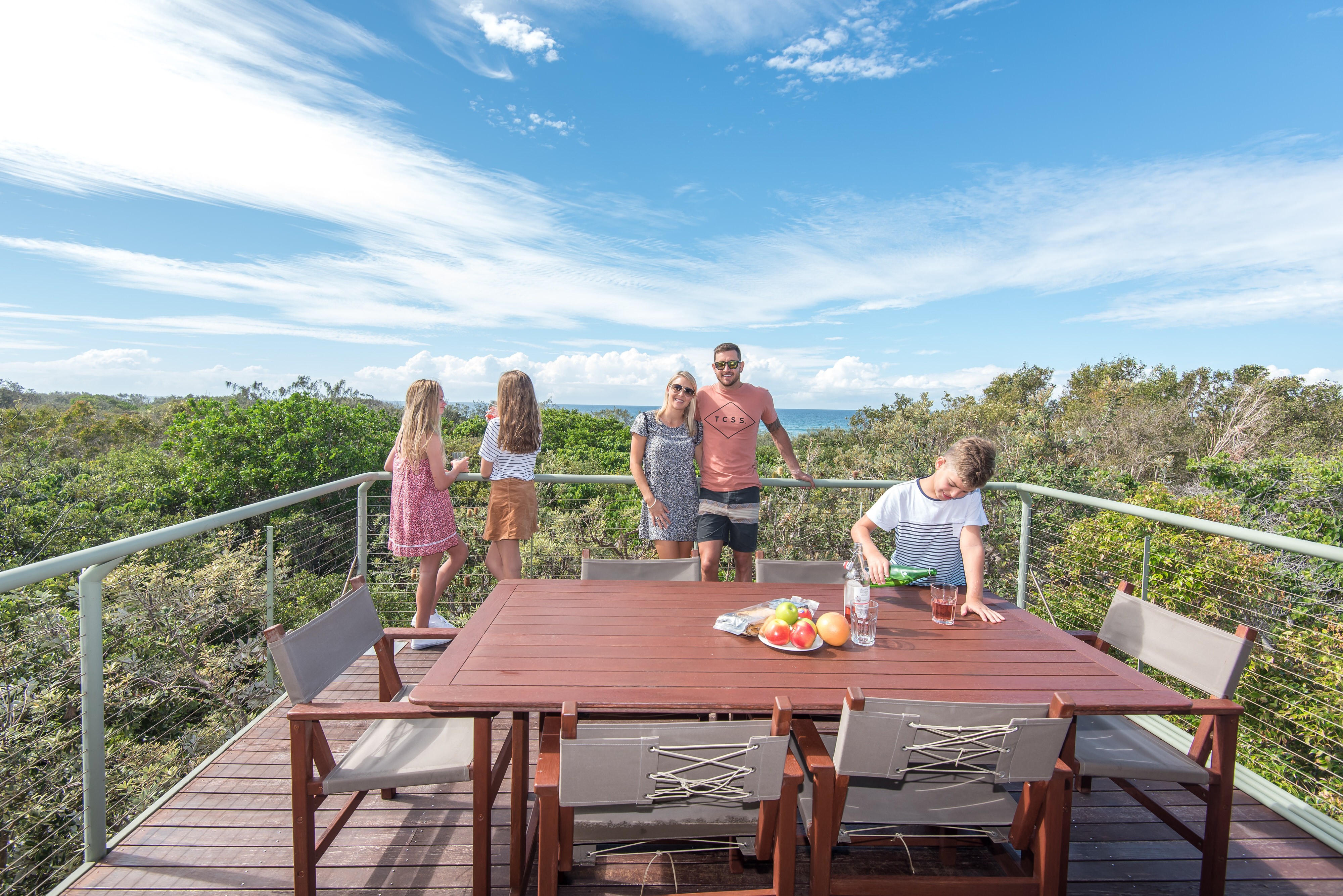 Aus noosa beach house terrace view family stays comfortable