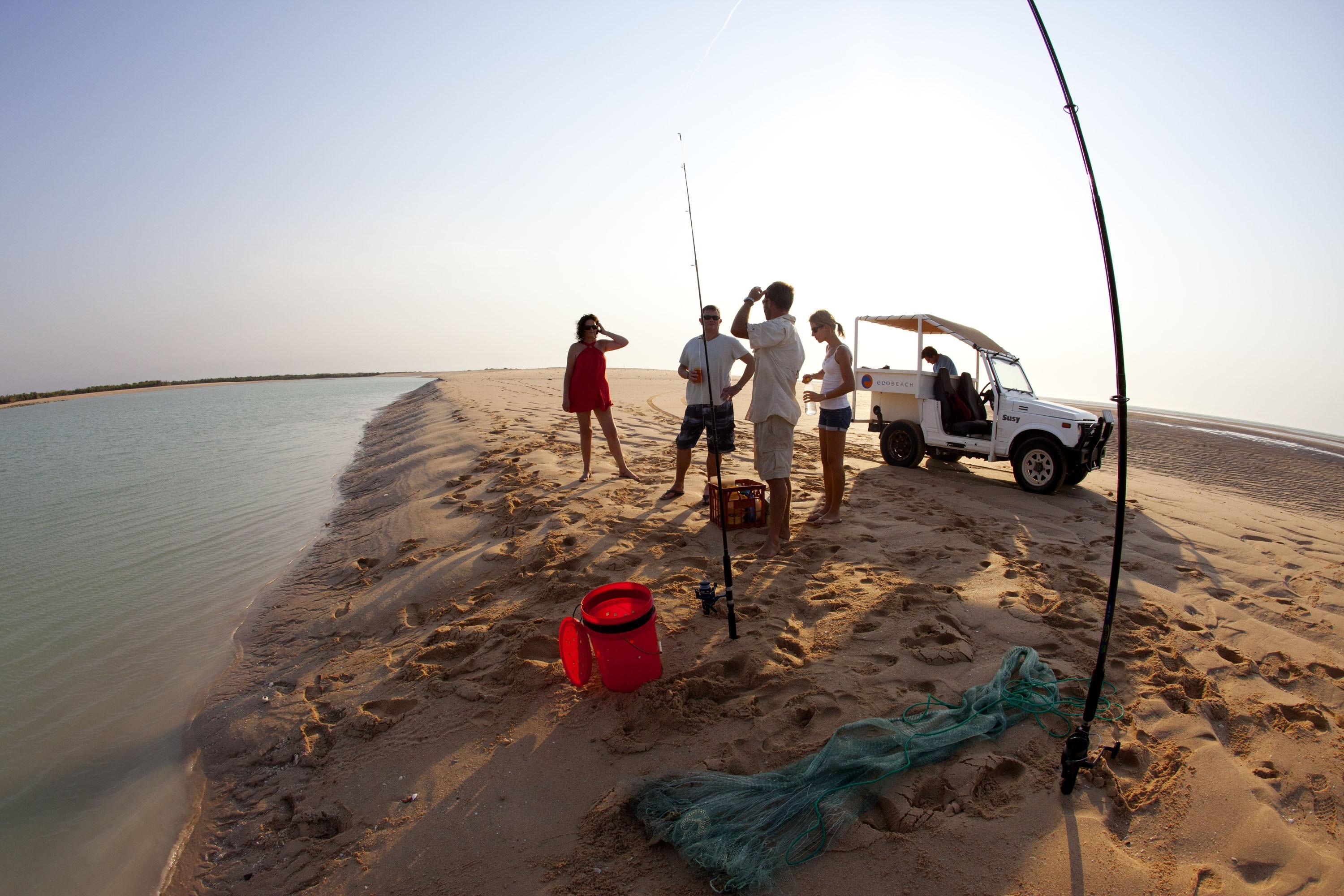 aus friends fishing sunset local
