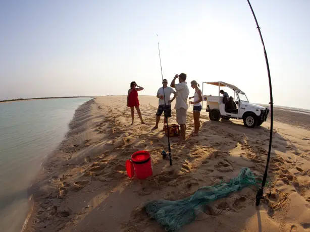 aus friends fishing sunset local