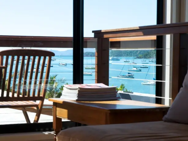 Australien Airlie beach bnb queensland blick aufs meer segelboote