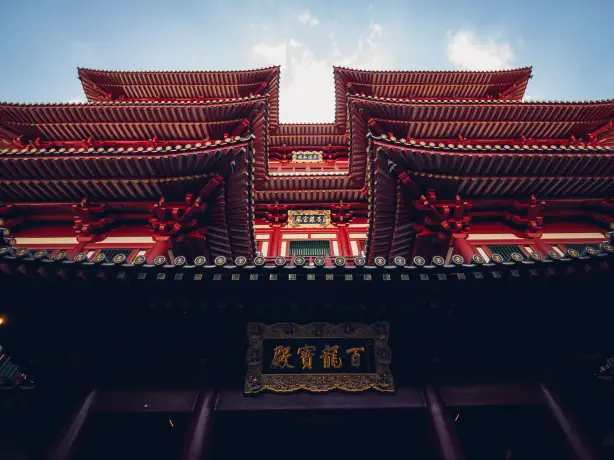 Singapore red buddha temple