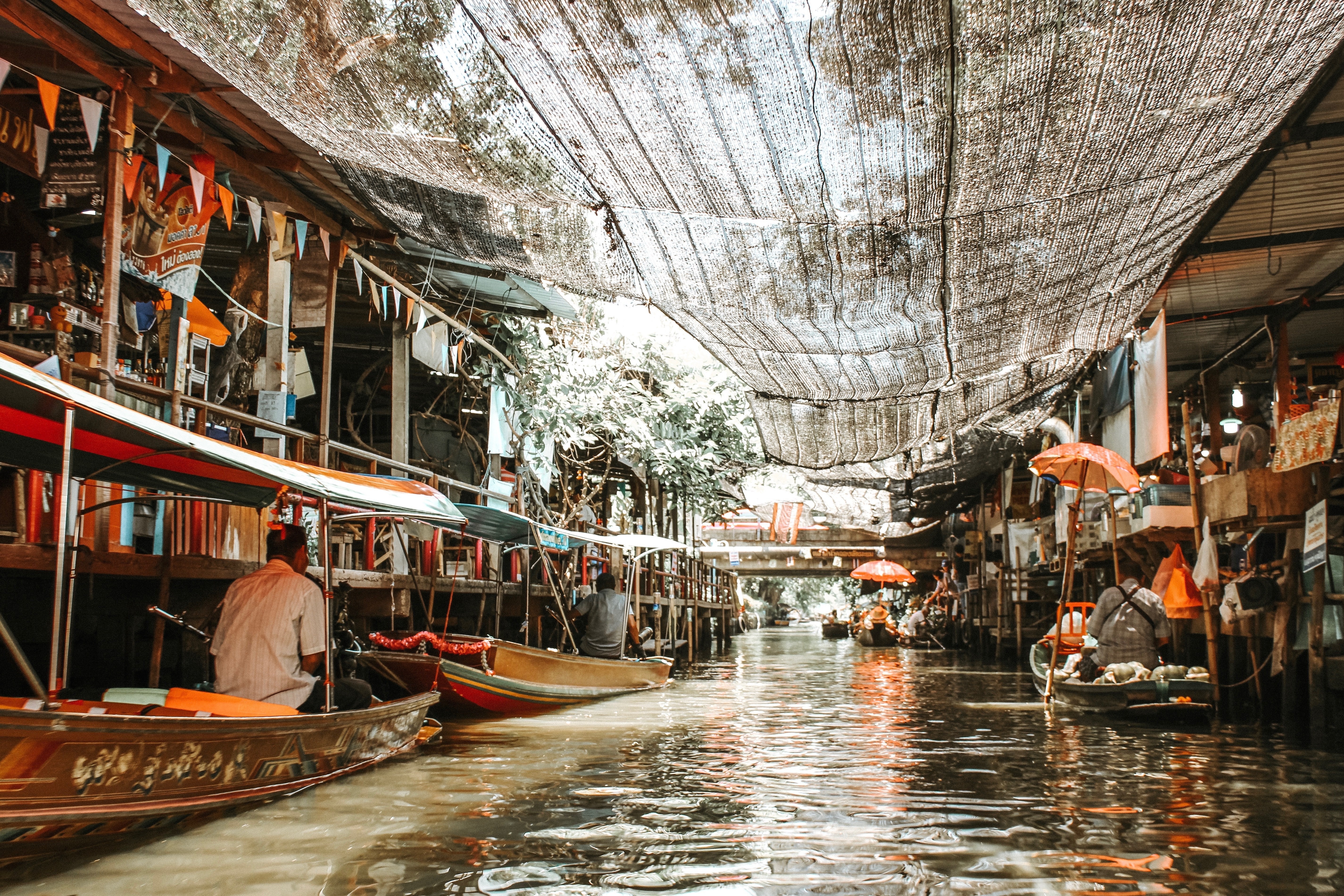 Thailand bangkok schwimmender markt